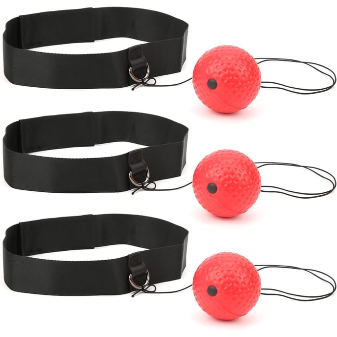 3 Stuks Hoofdband Boksen Bal Vechttraining Bounce Reactie Bal Accessoires red