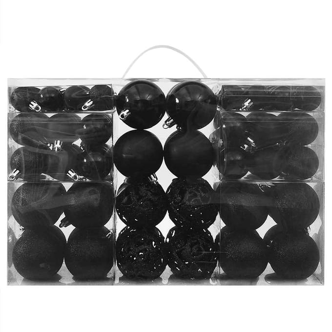 vidaXL - 100-delige - Kerstballenset - zwart