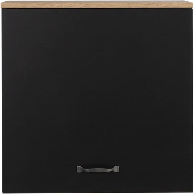 Bovenkast Manno 60cm met 1 deur - zwart/eik