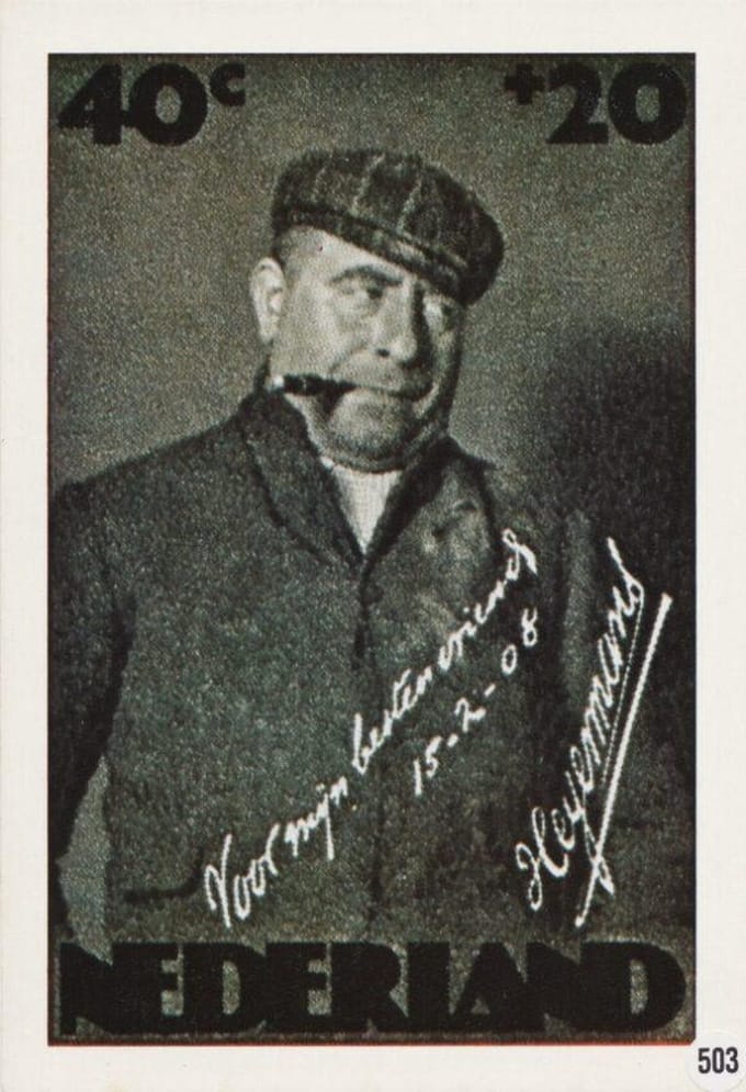 Briefkaart met afbeelding Toneelschrijver Herman Heijermans postzegel