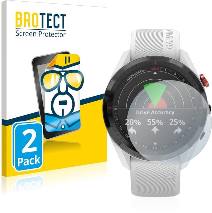BROTECT - Screenprotector voor Garmin Approach S62 - Folie Beschermfolie transparant 2 Stuks