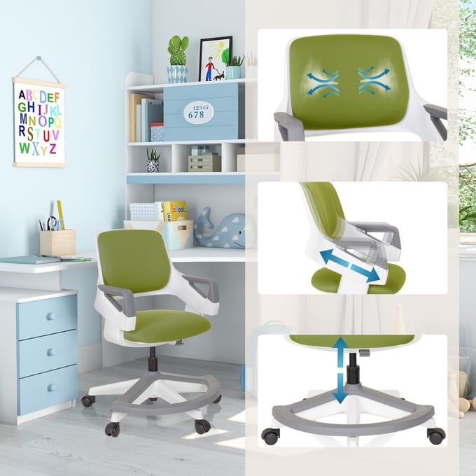 Kinder bureaustoel KID FLEX netstof olijfgroen hjh OFFICE