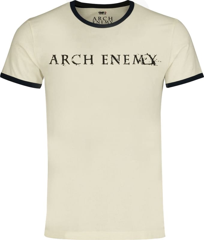 Arch Enemy Logo - Ringer Shirt Heren T-shirt - gebroken wit - 3XL