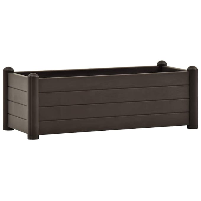 vidaXL - Plantenbak - verhoogd - 100x43x35 - cm - PP - mokka