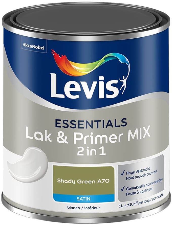Levis - Essentials Lak & Primer Mix - Shady Green A70 - Mengverf - 1 L
