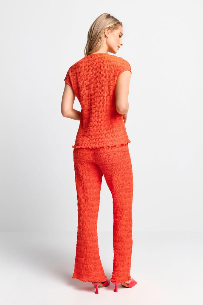 Rich & Royal Crinkled Shirt Cherry Tomato Maat: S | Tops Outlet | Dames