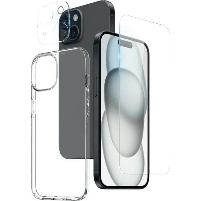 Northjo Apple iPhone 15 All-in-One Protection Pack Transparant