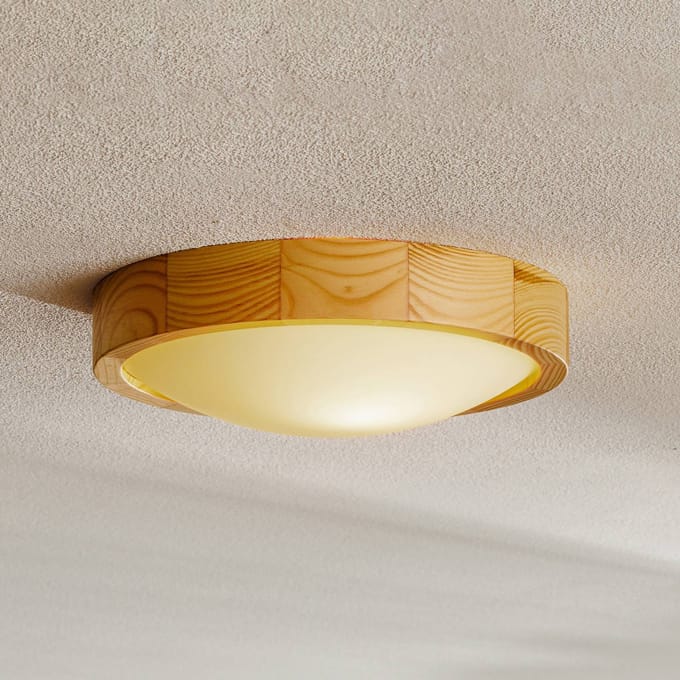 Envostar Zeus plafondlamp van hout, grenen, Ø27cm
