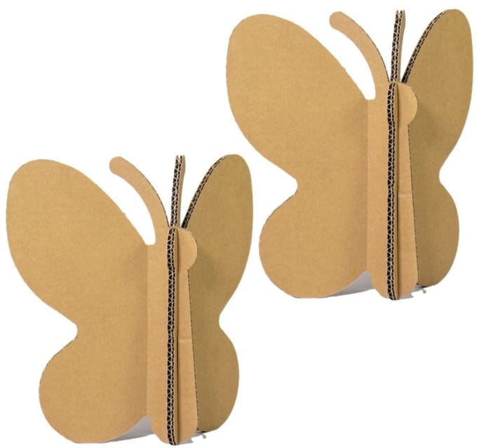 Kartonnen vlinders (set van 2) - Set van 2 vlinders - Kartent