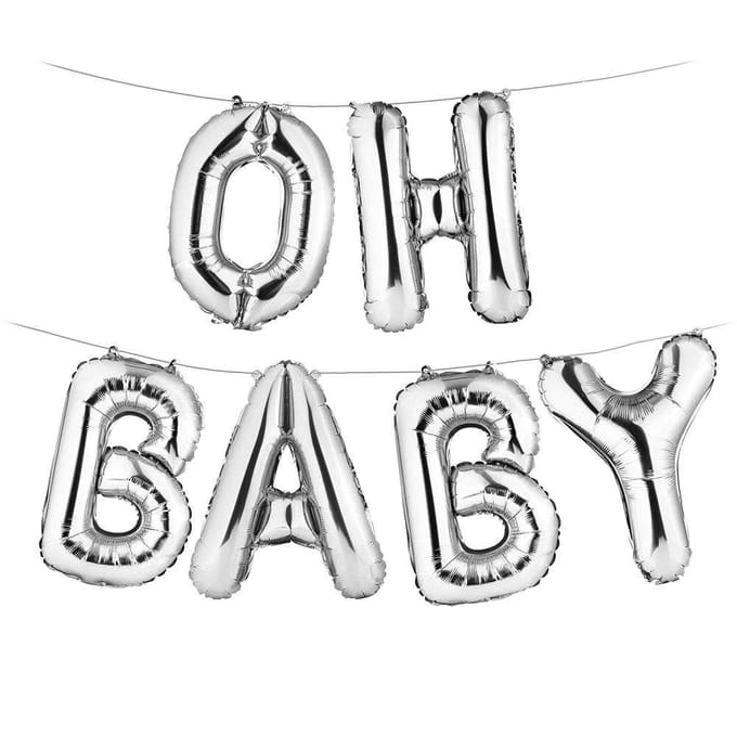 Oh Baby ballon Zilver (40CM)