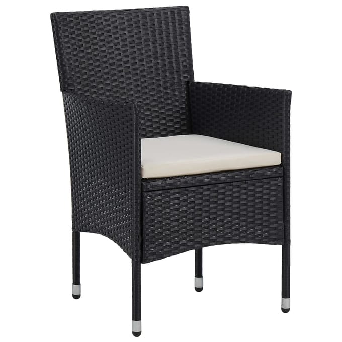vidaXL - 5-delige - Tuinset - poly - rattan - zwart