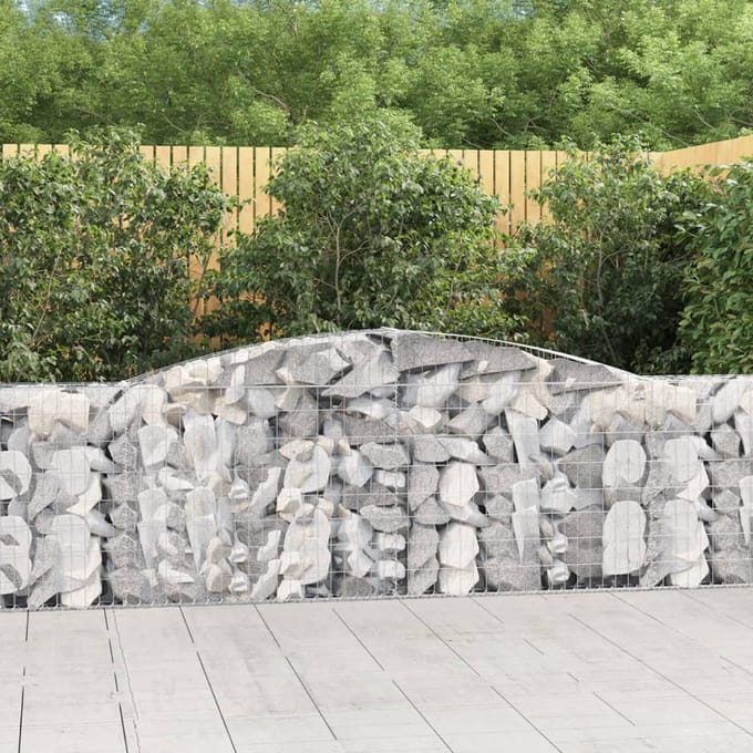 vidaXL - Schanskorven - 2 - st - gewelfd - 400x30x100/120 - cm - ijzer