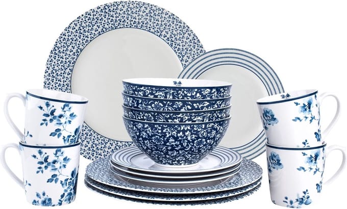 Laura Ashley Blueprint Serviesset - Servies - Dinnerset Giftset 16 Delig