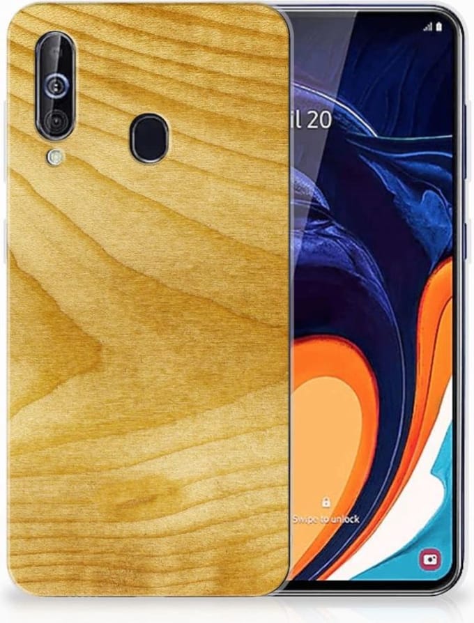 Samsung Galaxy A60 Bumper Hoesje Licht Hout