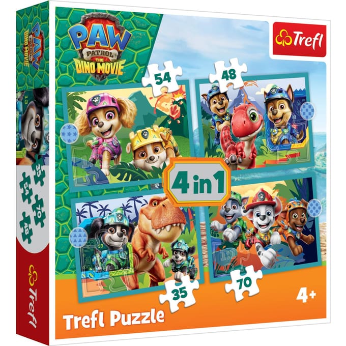 Trefl 4-in-1 Puzzel: Dino Eiland Avonturen (207 Stukjes)