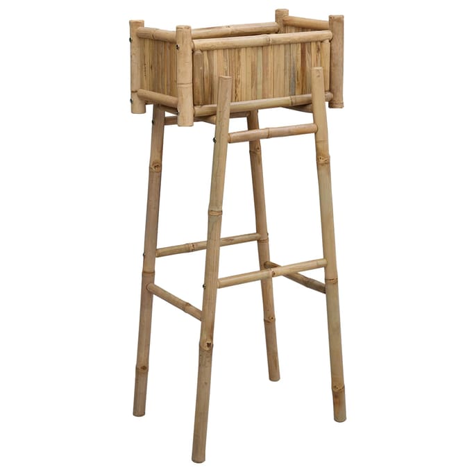vidaXL Tuinplanter met Houder Naturel 50 x 38 x 114 cm Bamboe