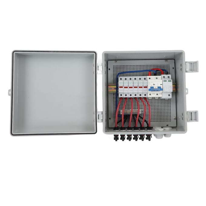 PV Combiner Box 6 Strings IP67 Waterdicht Zonne-energie Combiner Box met 15A Zekering 40KA Overspanningsbeveiliging