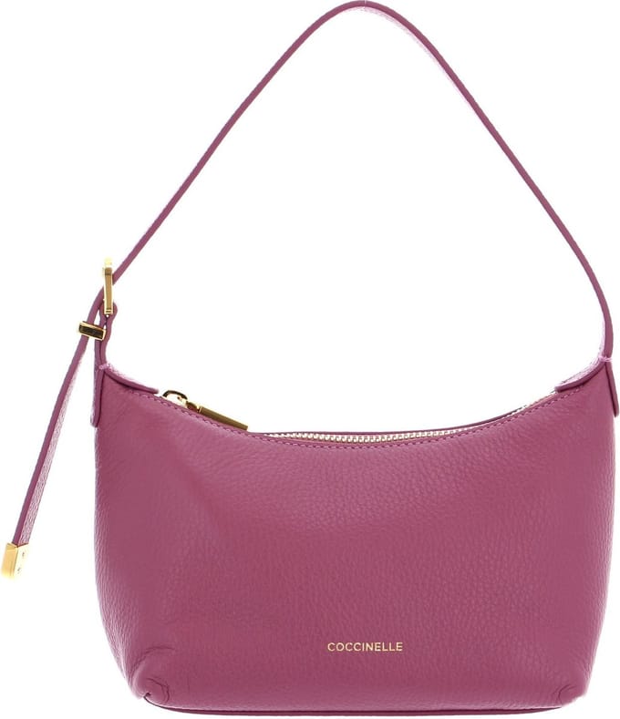 COCCINELLE Leren Schoudertas Coccinelle Gleen Mini Bag Grained Leather Pulp Pink Paars
