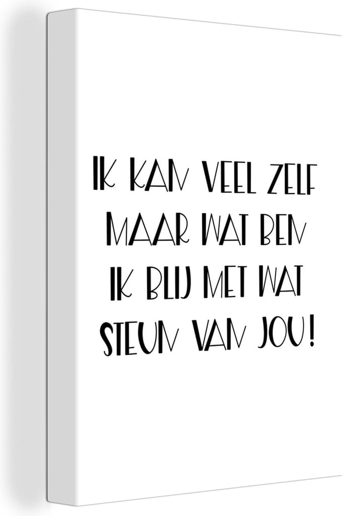 Canvas Schilderij Beterschap - Quotes - Zwart - Steun - 60x80 cm - Wanddecoratie