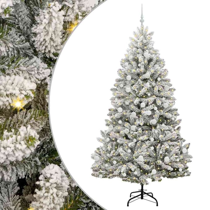 vidaXL - Kunstkerstboom - 210 - cm - 300 - LED's - Warmwit - PVC - en - Staal
