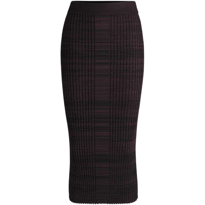 Boss Farmina gebreide midirok voor dames (Donkere Bourgogne)