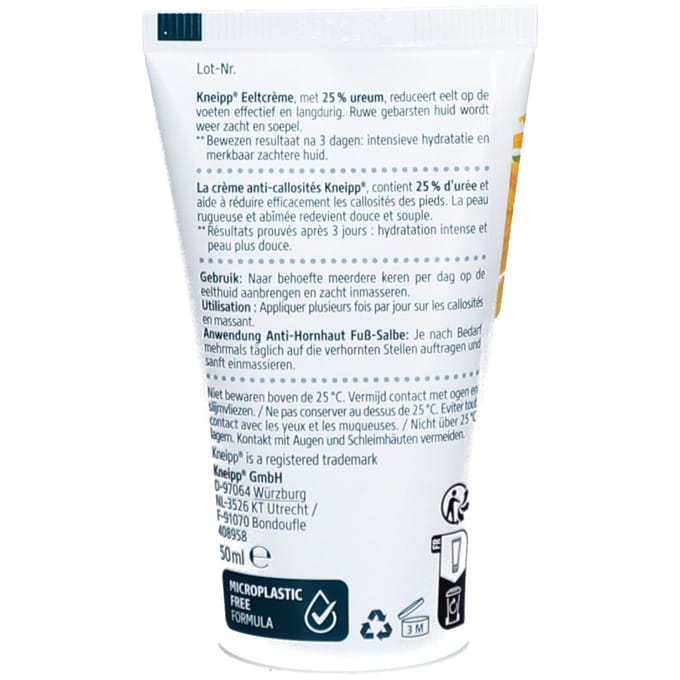 Kneipp Eeltcrème Calendula - Zachte en soepele voeten - 25% ureum - 50 ml