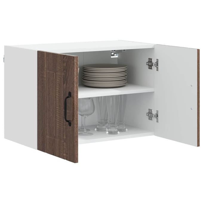 vidaXL Wandkast LUCCA 2 pcs Bruin eiken 60 x 31 x 40 cm Bewerkt hout