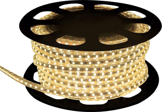 Warm wit LED Strip Outdoor IP68 - 25 Meter - 220V - Matel