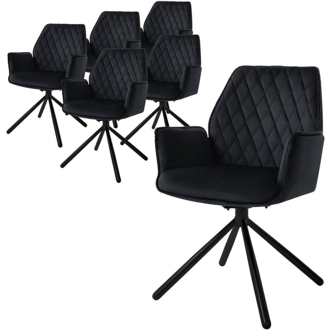 Set van 6 eetkamerstoelen Hale velvet | ML-Design