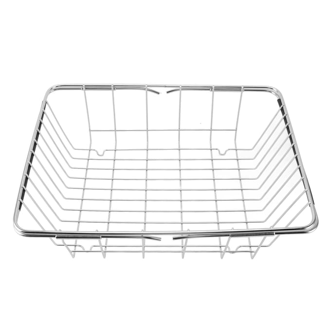 Vriezer Organizer Bak RVS Uitbreidbaar 20KG Draagvermogen Vriezer Opbergmand Plat white