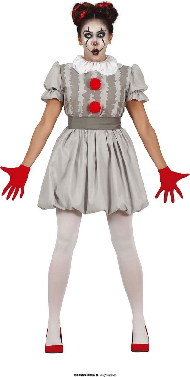 Niet Zo Vrolijke Grijze Scary Clown - Vrouw