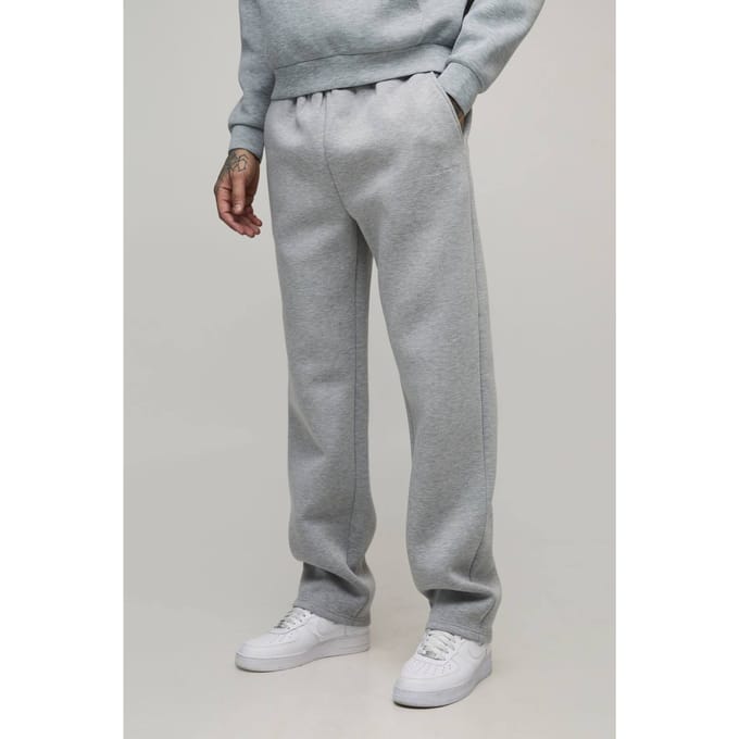 Tall Straight Fit Scuba Trousers | Grey Marl | Size Medium