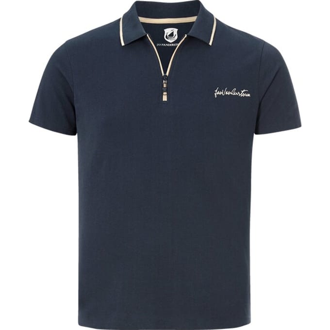 Jan Vanderstorm herren Poloshirt - 56/58 - donkerblauw - Plus Size