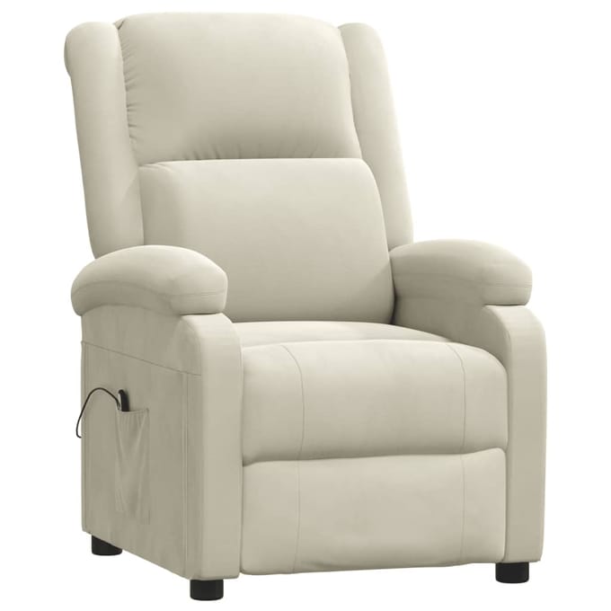 vidaXL - Fauteuil - verstelbaar - elektrisch - stof - crèmekleurig