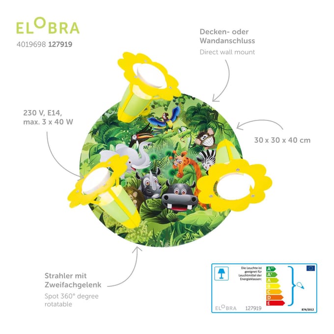Elobra Rondell wandlamp Wildnis