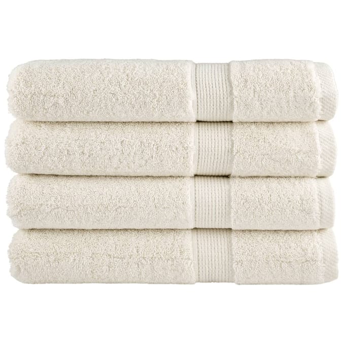 vidaXL - Handdoeken - SOLUND - 4 - st - 600 - g/m² - 100x200 - cm - crèmekleurig
