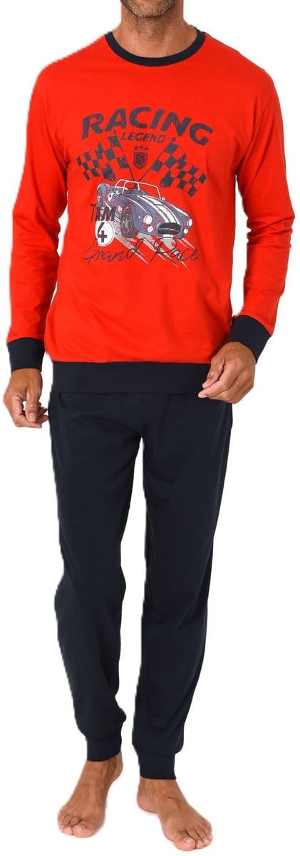 Normann herenpyjama met lange mouwen en print op de voorkant