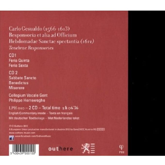 Carlo Gesualdo - Gesualdo: Responsoria 1611 (2 CD)
