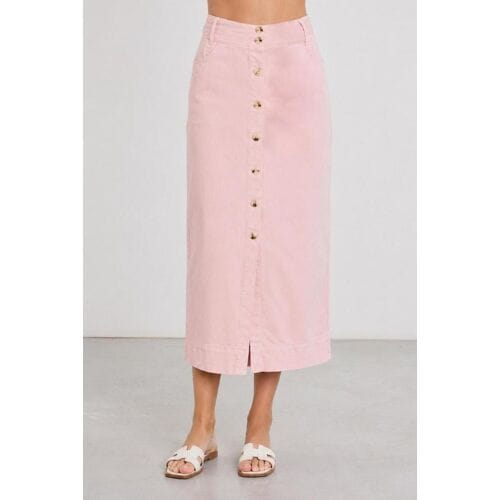 Red Button roze dames rok   Regular fit   Steekzakken   Knoopsluiting   Regular waist Roze 40