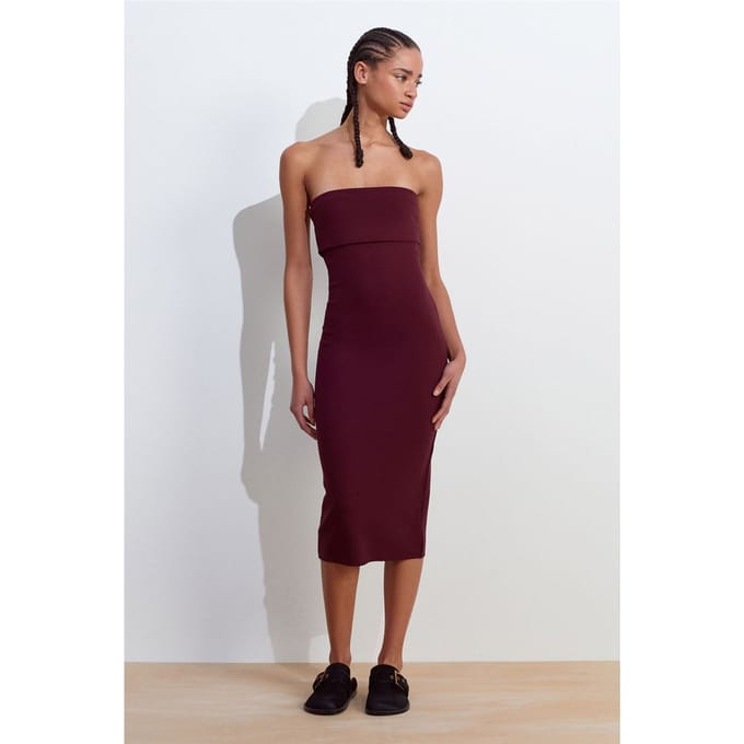 Strapless Bodycon Midi-jurk