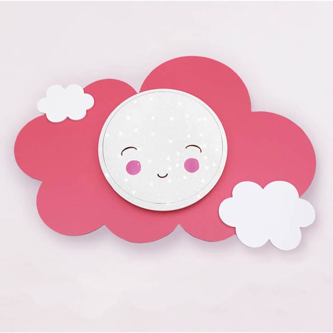 Elobra LED wandlamp beeldwolk Starlight Smile, roze