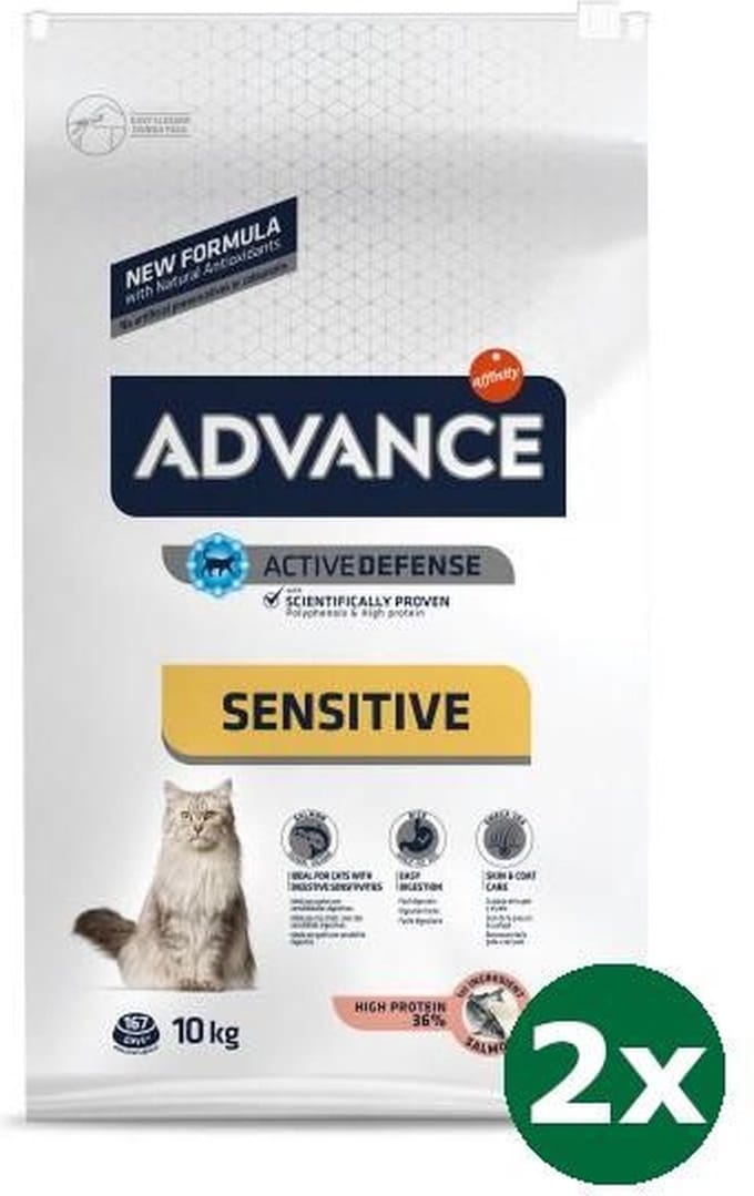 Advance cat sensitive salmon kattenvoer 2x 10 kg