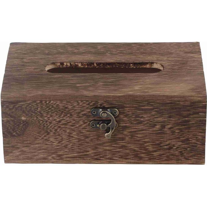 1 stuks Houten Retro Tissuebox Papieren Servethouder Case Home Auto Decor #1 22*12*10cm black