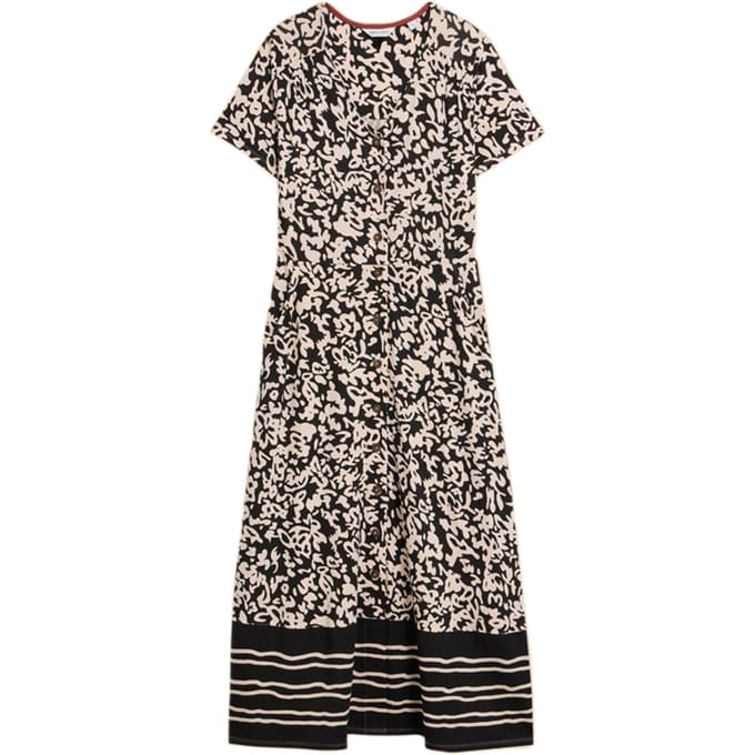 White Stuff Amelia Jersey Dre Black Printed Taglia: 8 REGULAR | Abiti Midi Outlet | Donna | Nero