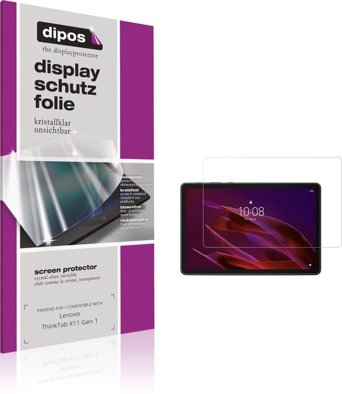 dipos – 2x Beschermfolie geschikt voor Lenovo ThinkTab X11 Gen 1 | Krasbestendige & heldere Screenprotector Ultra-Thin