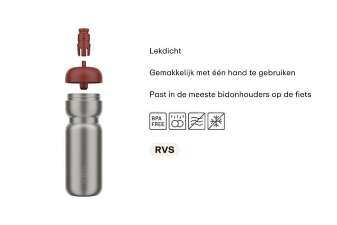 Mepal RVS bidon pull Sport - 800 ml - Pak. open en drink - Lichtgewicht RVS - Vaatwasmachinebestendig - Drinkflessen - Ceramic white