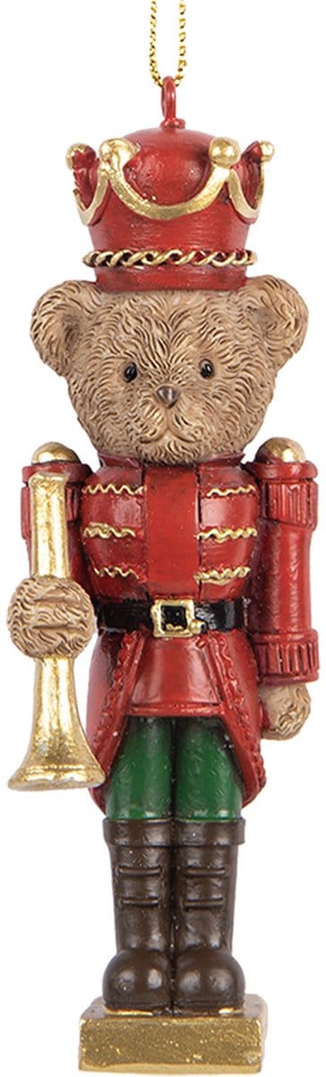 Clayre & Eef Kersthanger Beer 11 cm Bruin Kunststof