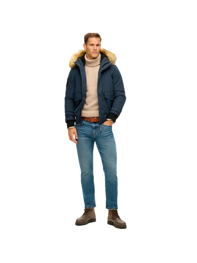 Superdry - Everest pufferbomberjack met capuchon - Heren - Gewatteerde jassen