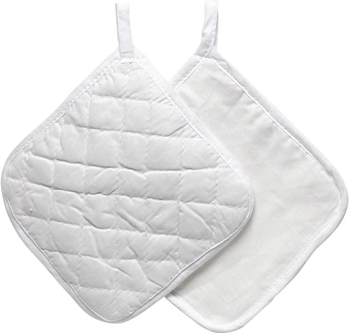 Pannenlappen, afm 20x20 cm, 145 gr, wit, 4 stuk/ 1 doos