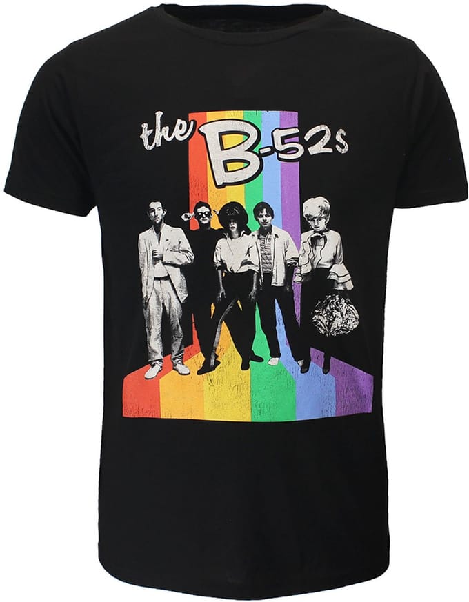 The B-52’s Rainbow Band Photo T-Shirt - Officiële Merchandise - S